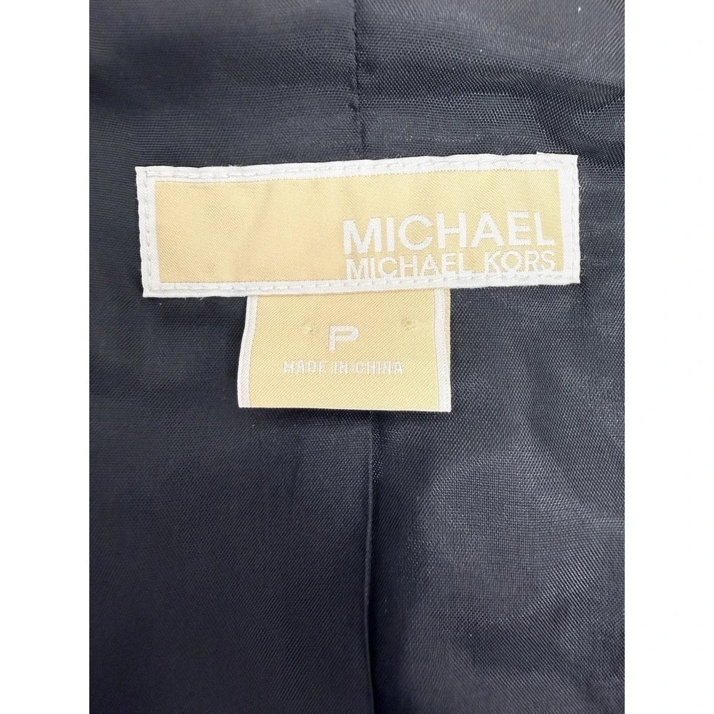 Michael‎ Michael Kors Houndstooth Quilted Crop Jacket Black Cream Size P #36